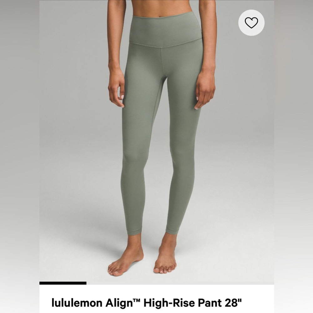 Lululemon Align High-Rise Pant 28”, Eucalyptus. Size 6. Excellent Condition.